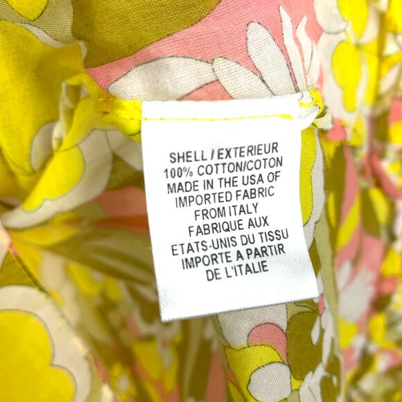 Milly Cabana Cotton Summer Dress Sz S Asymmetrical Ruffled Hem Floral Semi Sheer - Picture 6 of 6